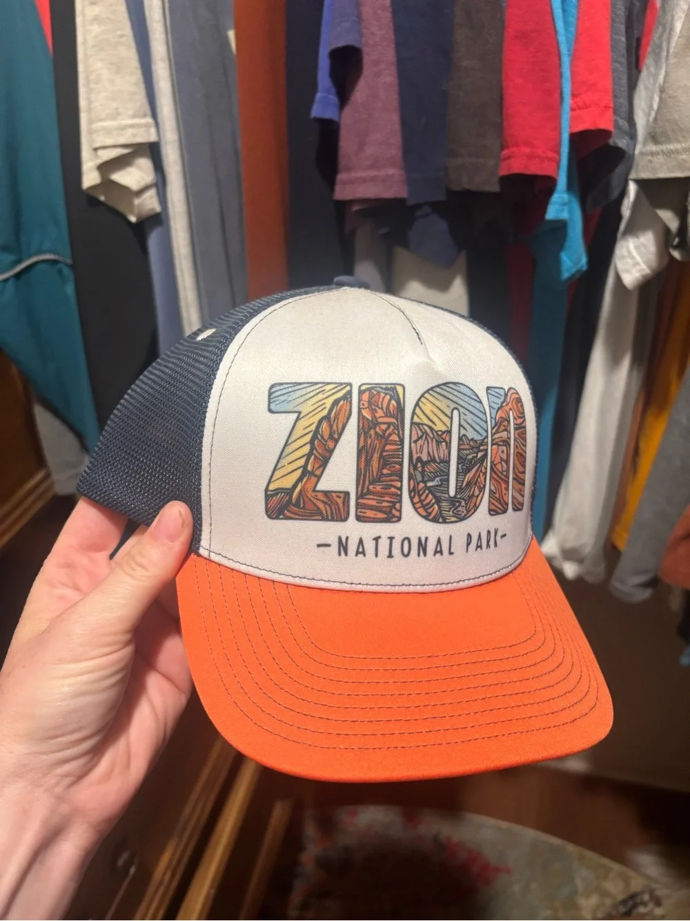 Zion National Park Orange & White Trucker Hat